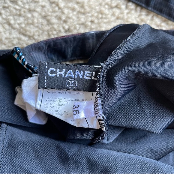 RARE Authentic CHANEL 1994 Collector Flag "CC" Swimsuit Sz 36 In Black - Picture 11 of 14
